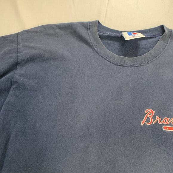 Vintage Russell Athletics Atlanta Braves Short Sleeve T Shirt Sz XL - Picture 4 of 7